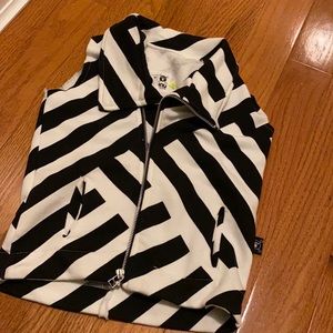 Nununu black and white striped vest
